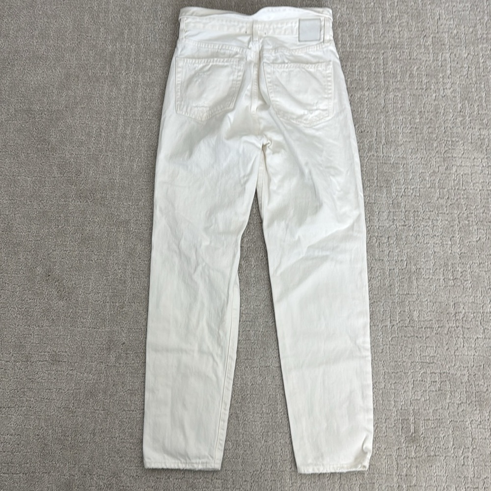 Jean Atelier Flip Straight Leg Jeans in White Sand distressed button fly - Picture 7 of 11